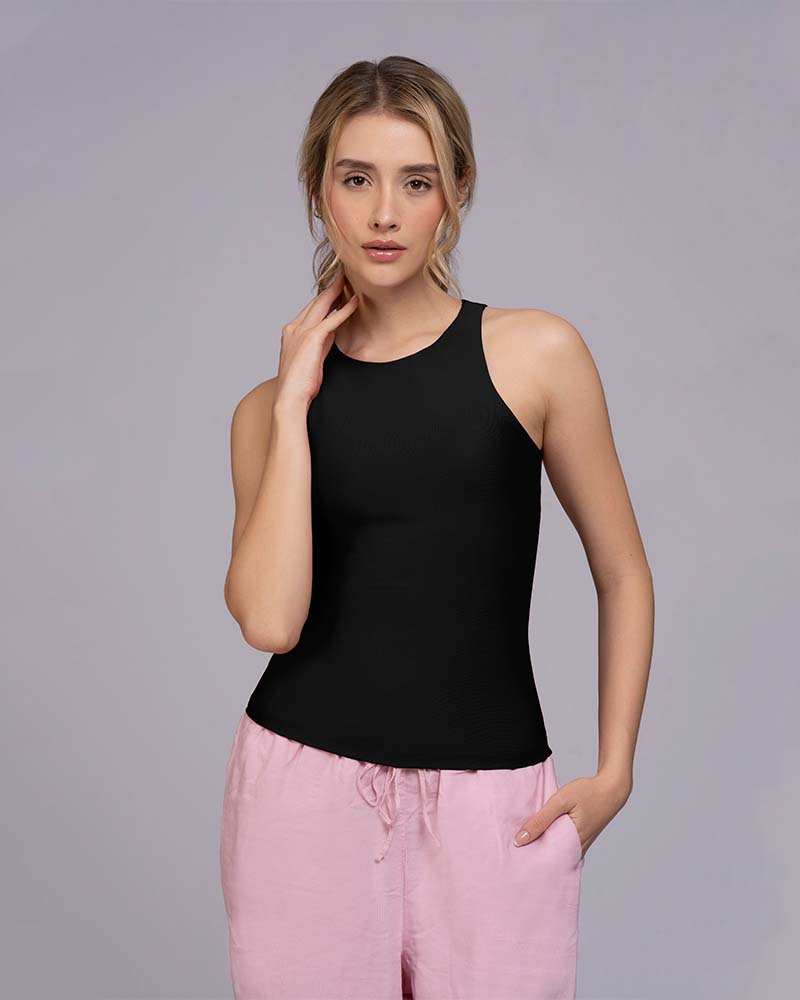 Blusa manga sisa cuello alto