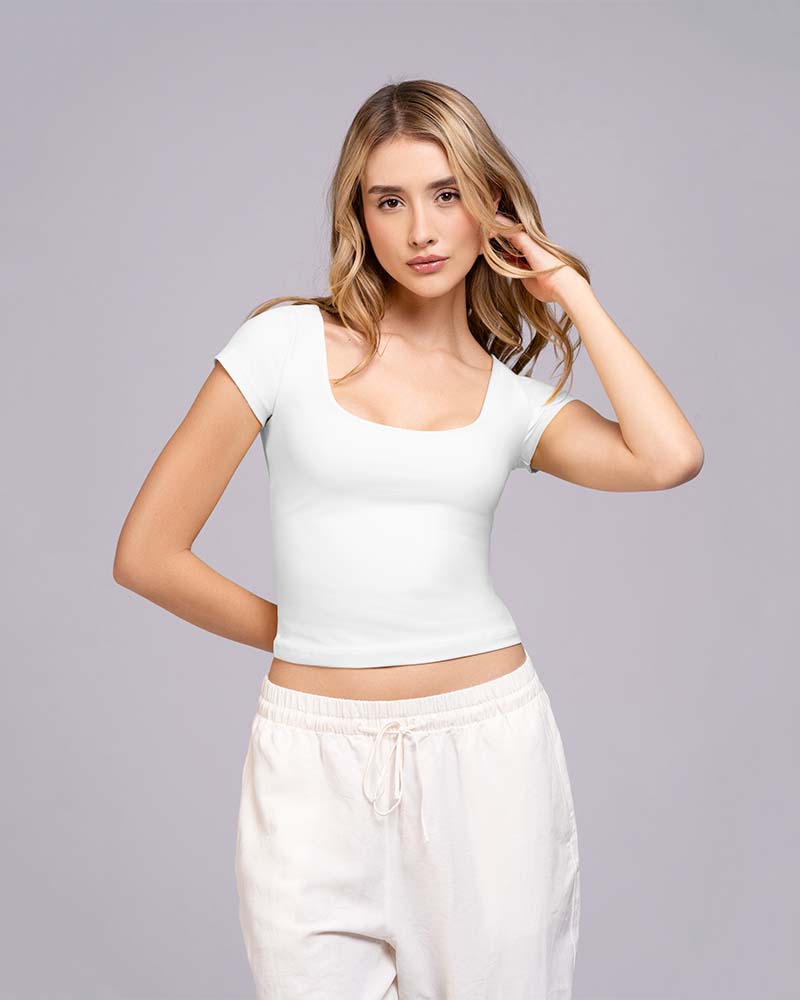 Blusa manga corte escote redondo