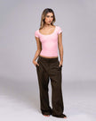 Blusa manga corte escote redondo