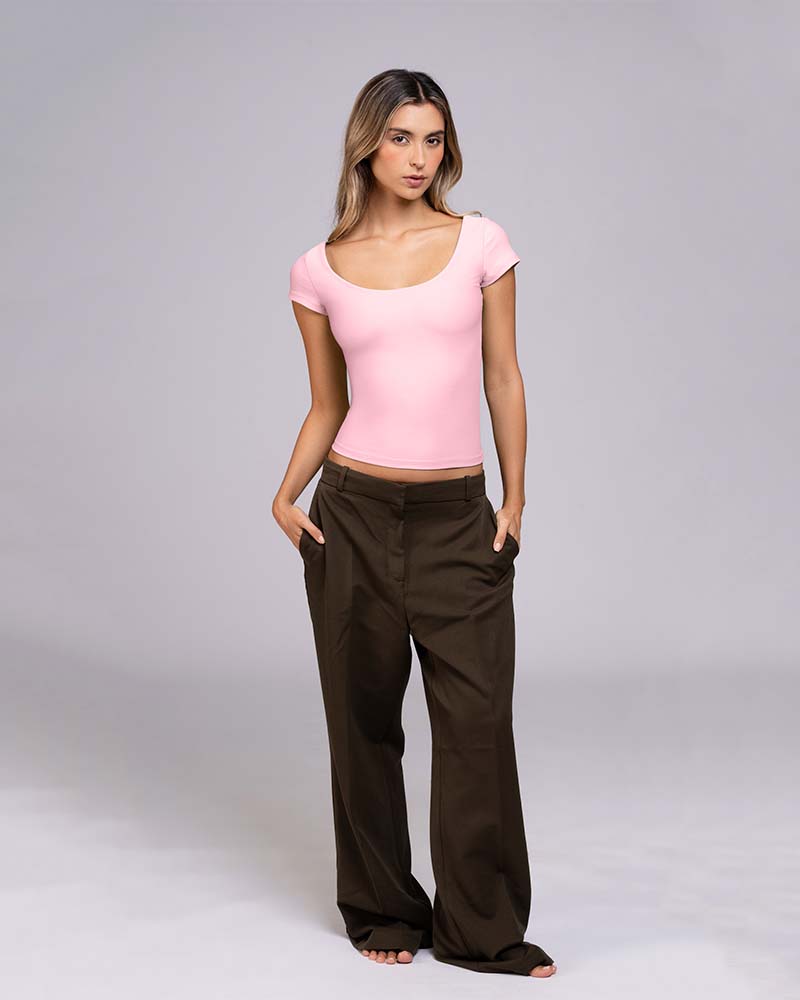 Blusa manga corte escote redondo