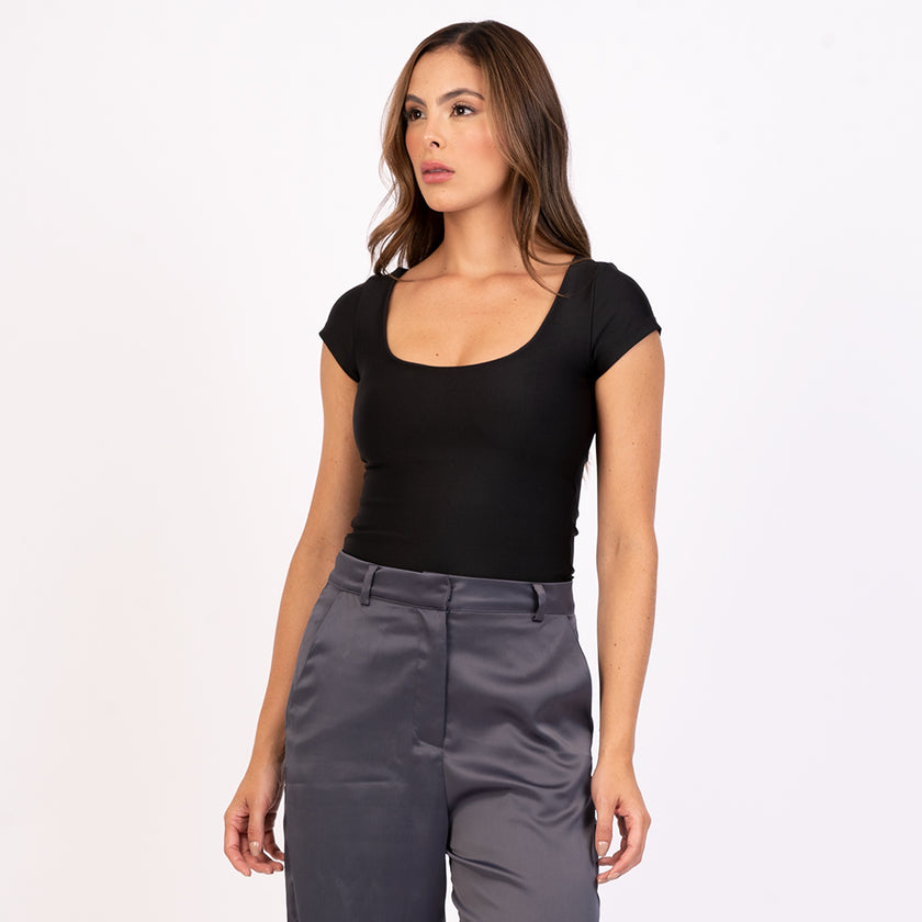 Blusa manga corte escote redondo