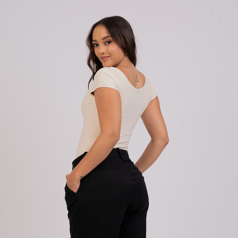 Blusa manga corte escote redondo