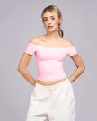 Blusa manga corta estilo off shoulder