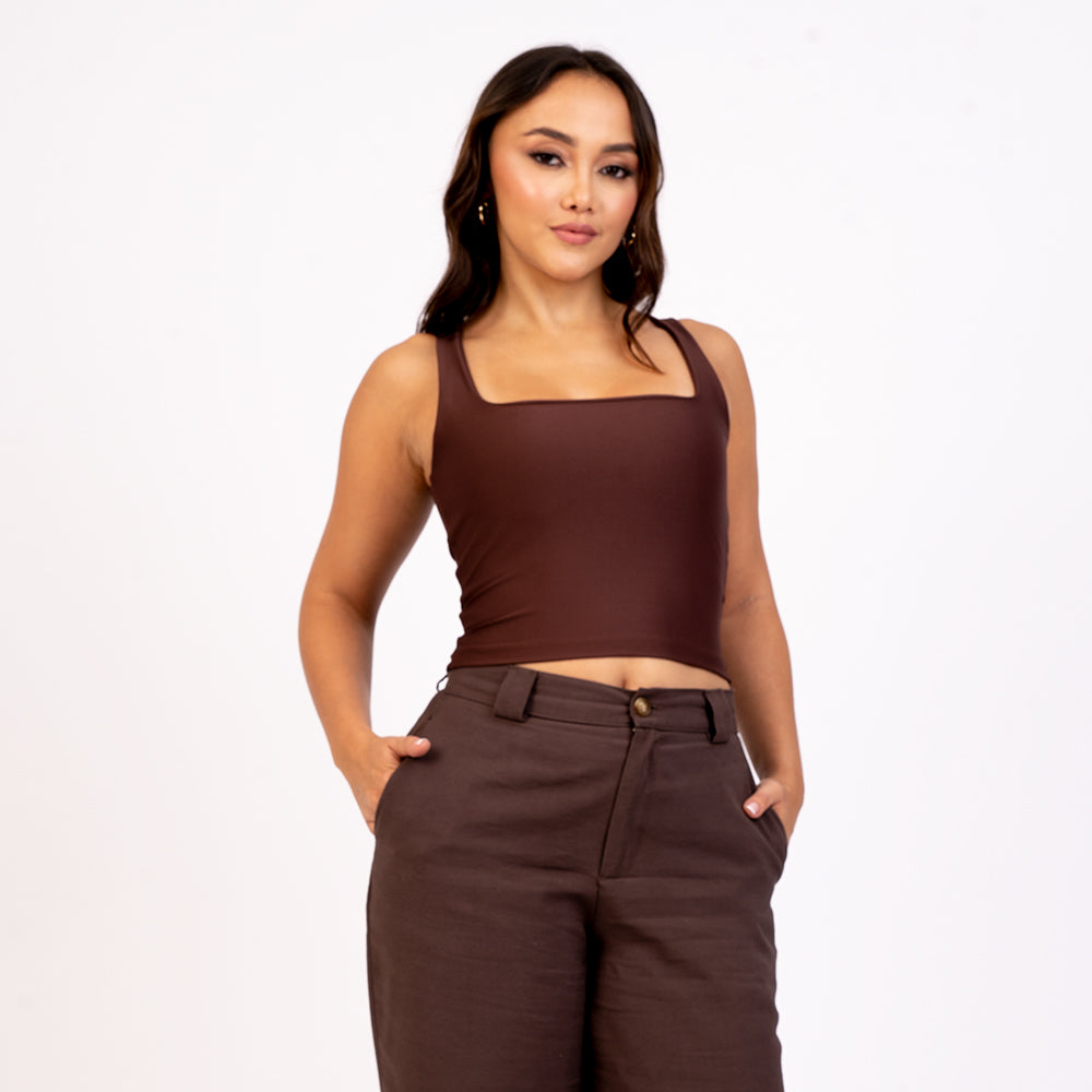 Crop top sisa escote cuadrado
