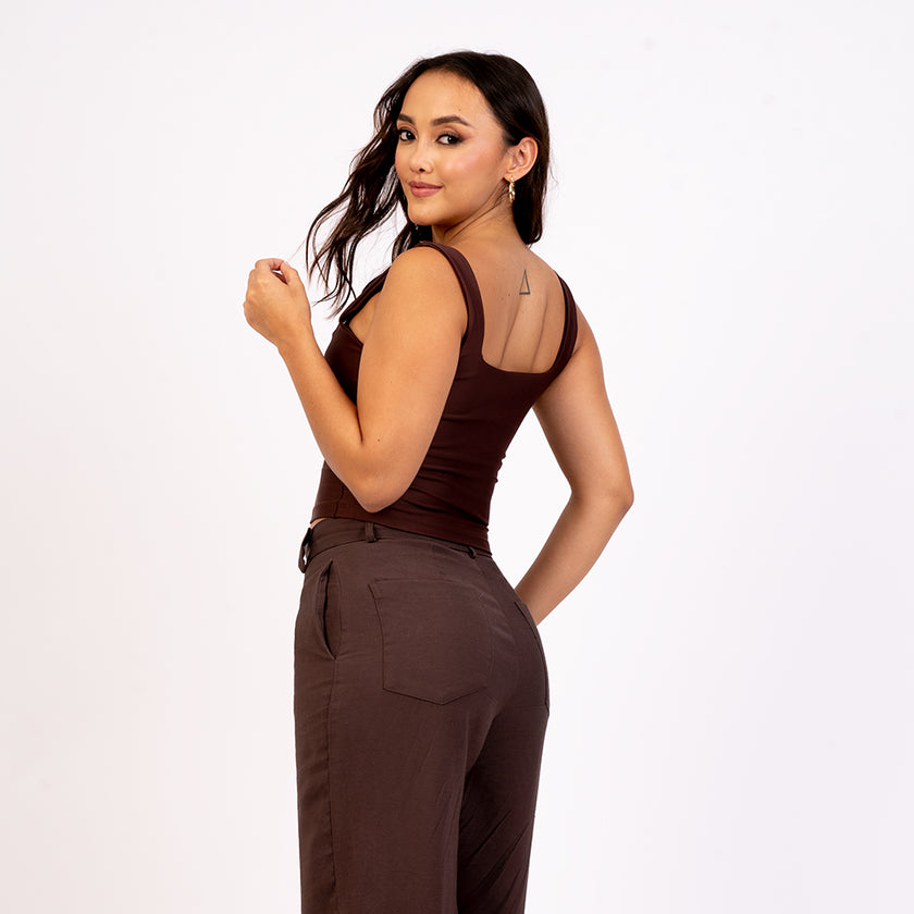 Crop top sisa escote cuadrado