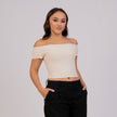 Crop top off shoulder