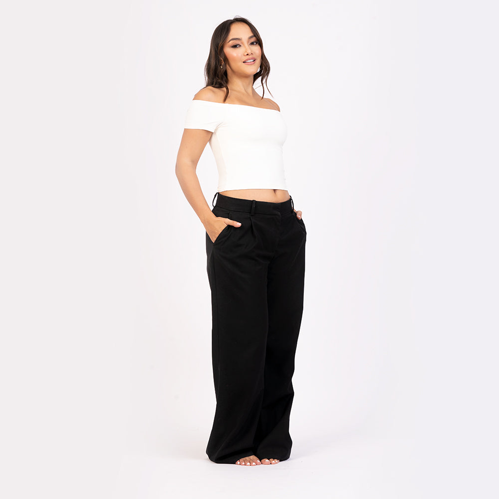 Crop top off shoulder