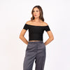 Crop top off shoulder