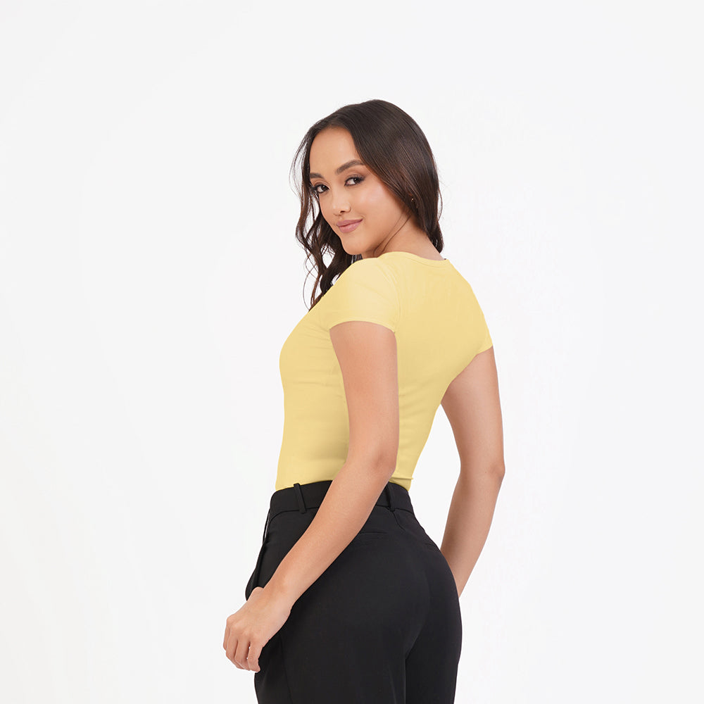 Blusa manga corta cuello alto