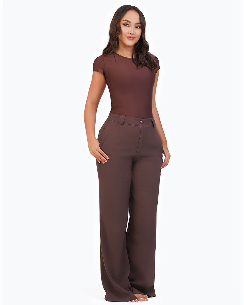 Blusa manga corta cuello alto