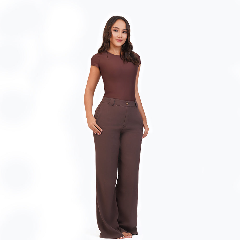 Blusa manga corta cuello alto