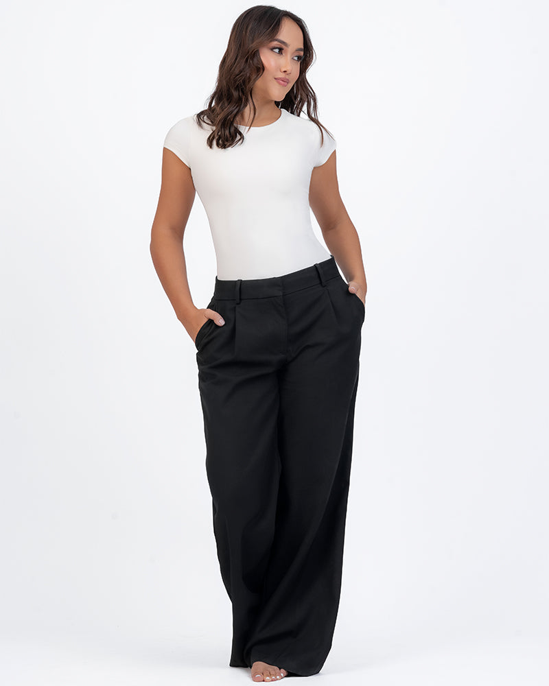 Blusa manga corta cuello alto