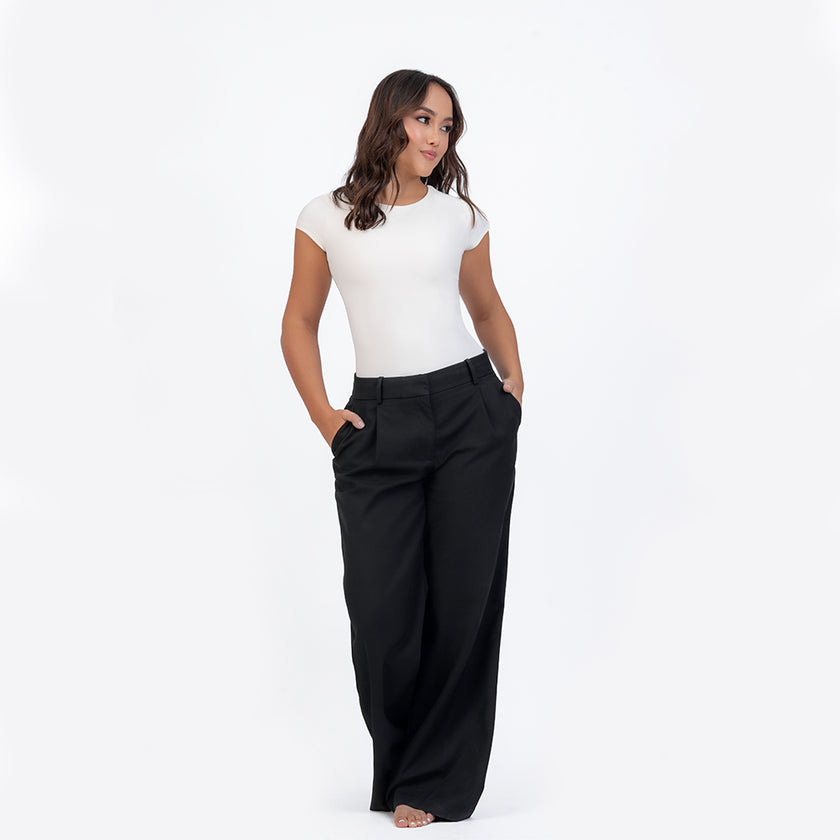 Blusa manga corta cuello alto