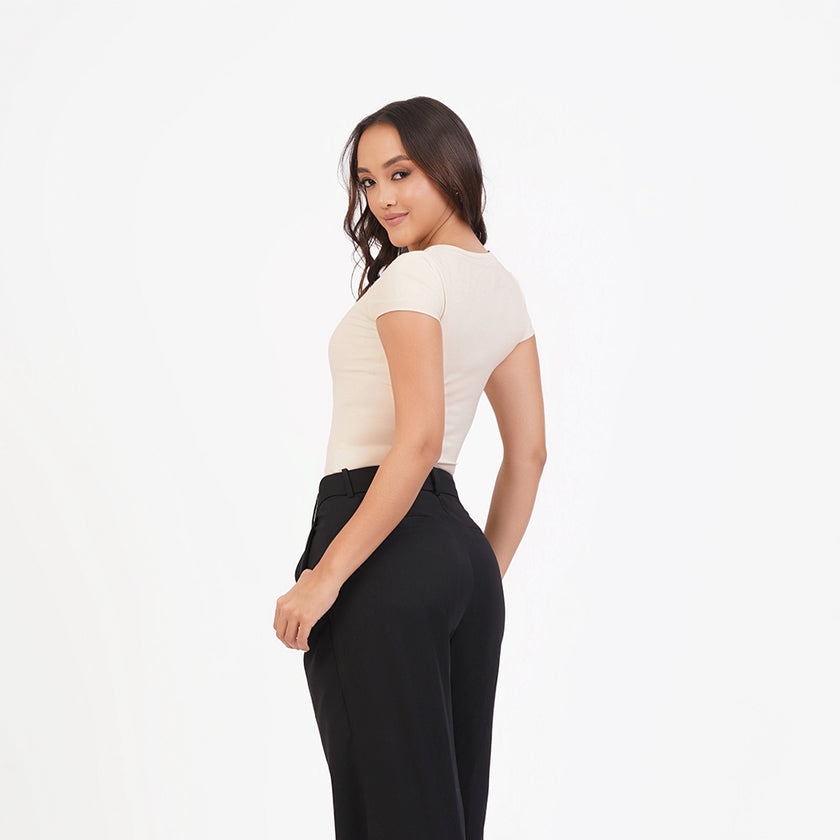 Blusa manga corta cuello alto