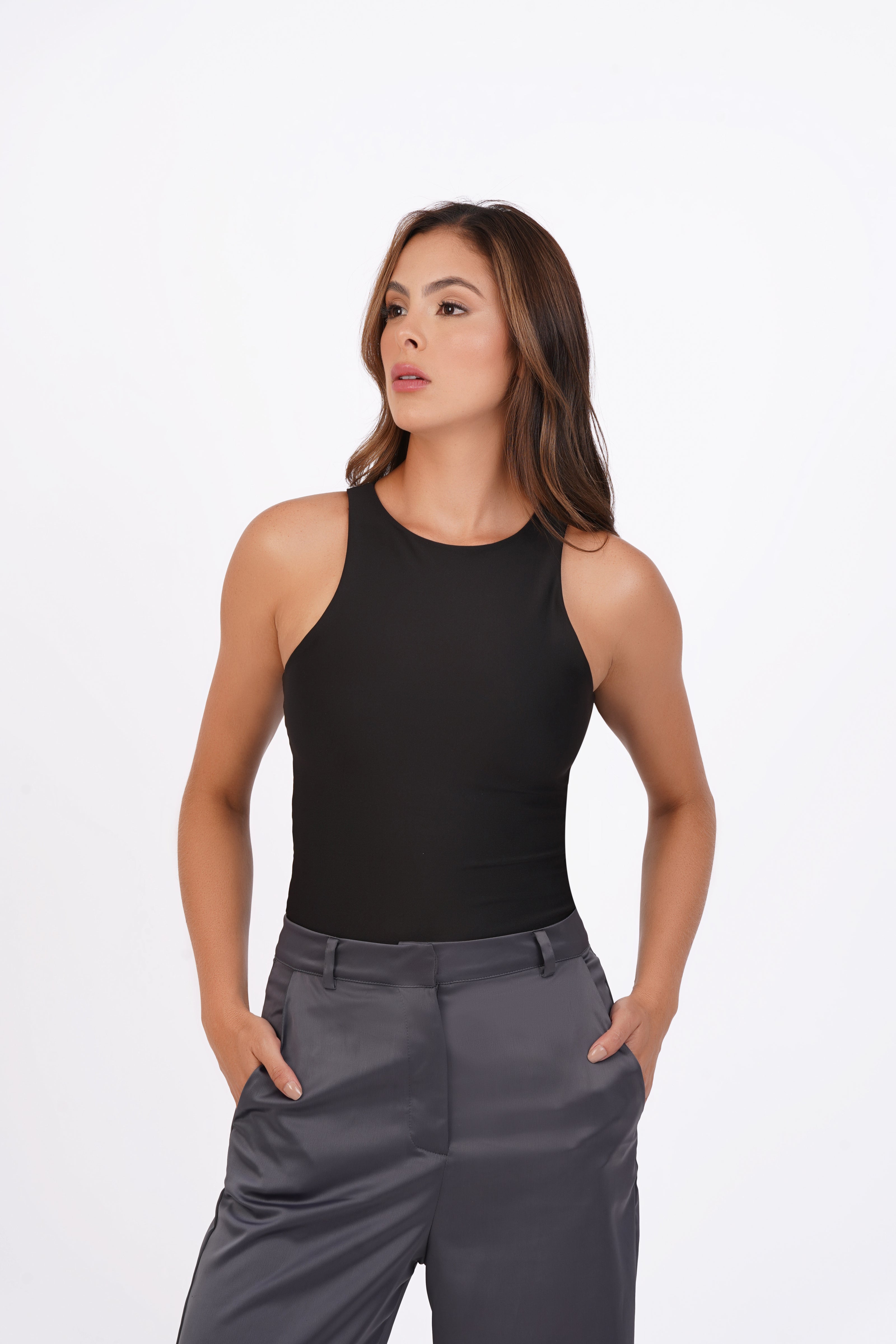 Blusa manga sisa cuello alto