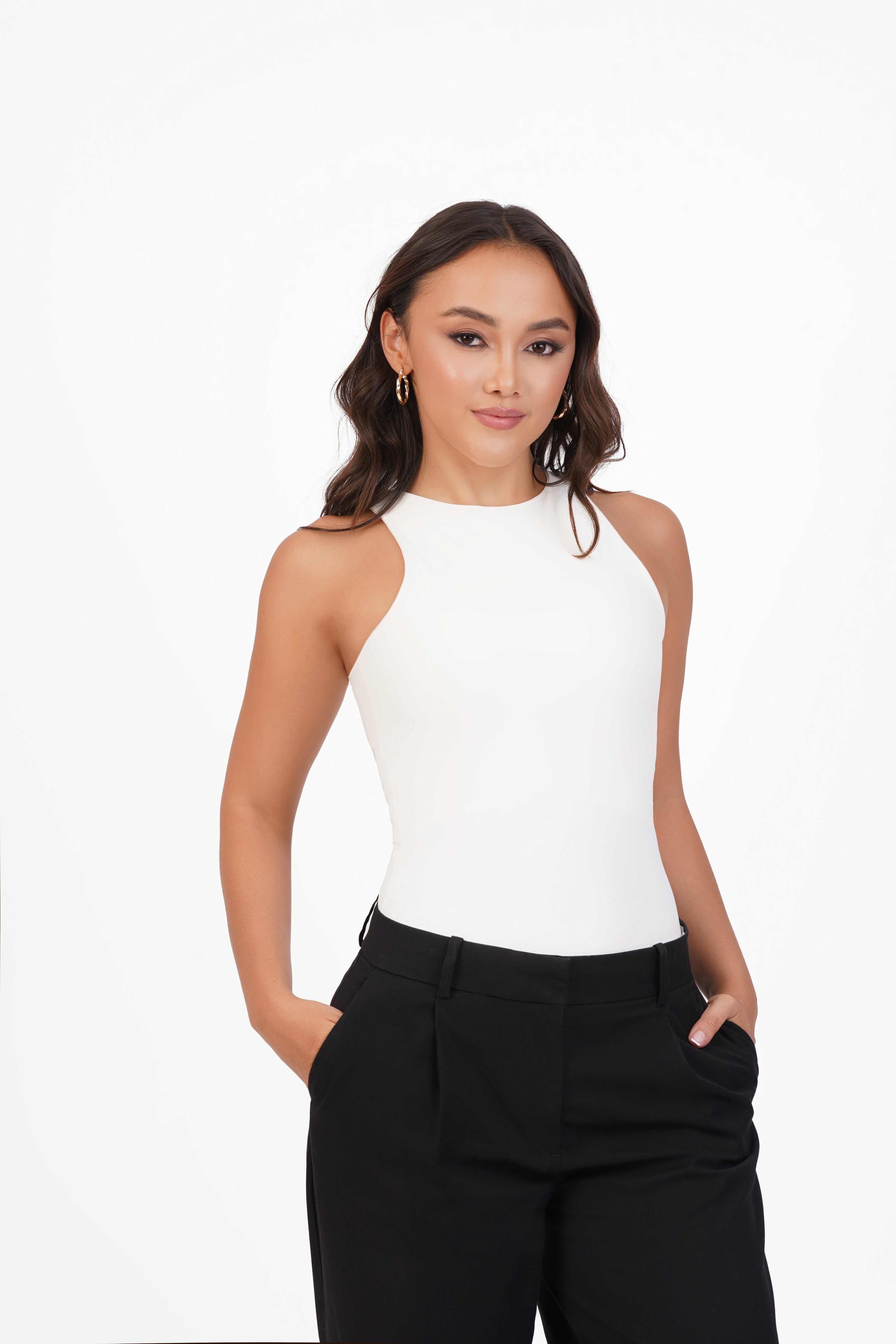 Blusa manga sisa cuello alto