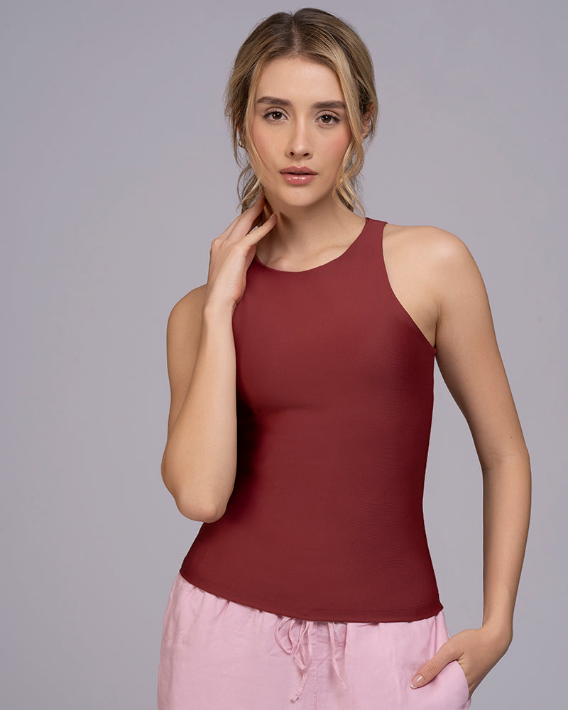 Blusa manga sisa cuello alto