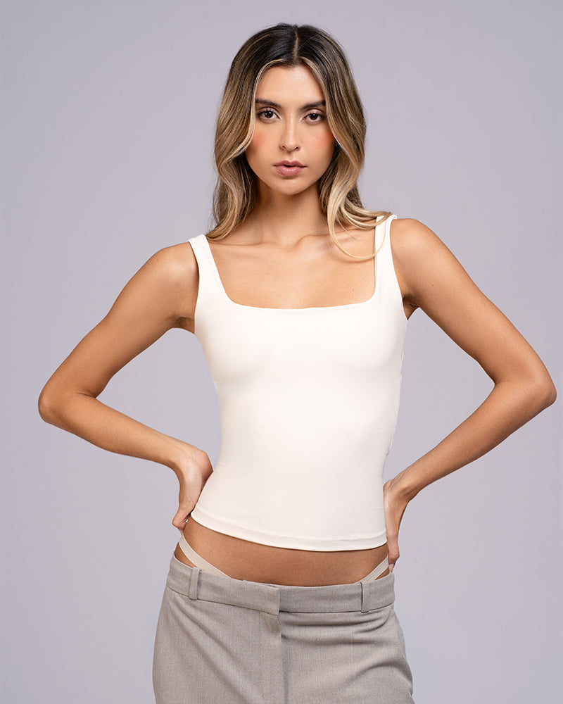 Blusa tirante gruesos escote cuadrado