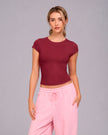 Blusa manga corta cuello alto
