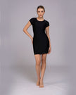 Vestido manga Corta espalda descubierta