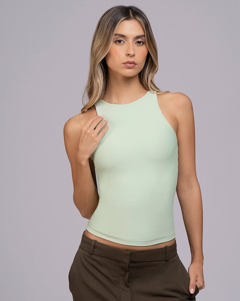 Blusa manga sisa cuello alto