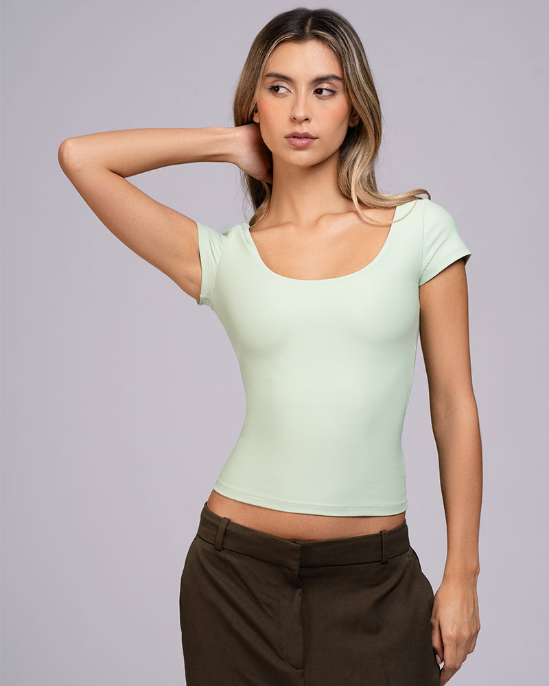 Blusa manga corte escote redondo