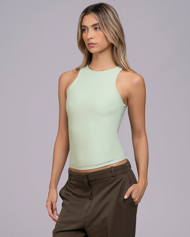 Blusa manga sisa cuello alto
