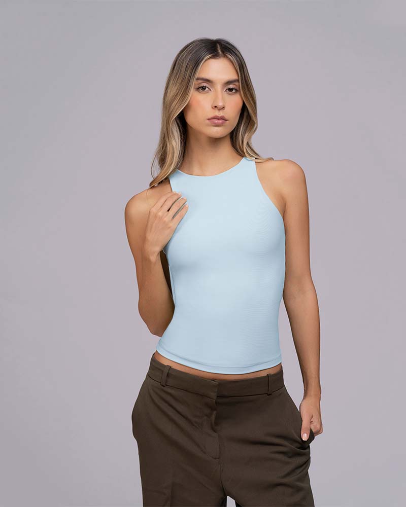 Blusa manga sisa cuello alto