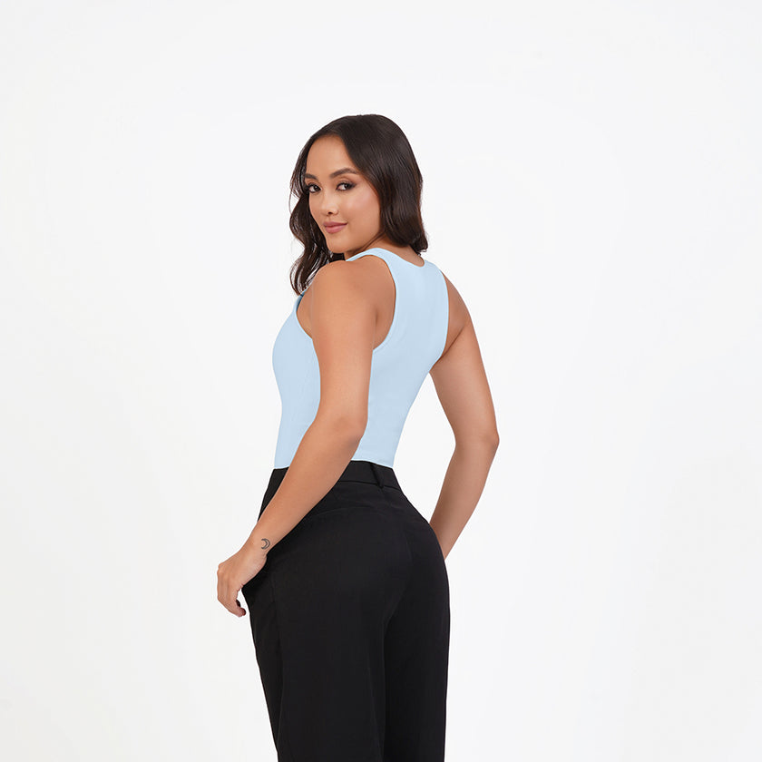 Blusa manga sisa cuello alto